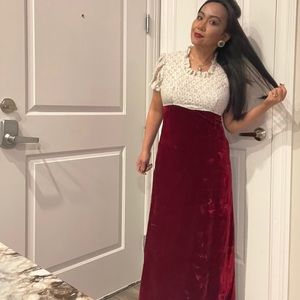 Preloved vintage lace and velvet gown